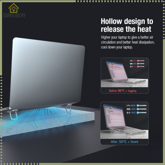 Set 2 Giá Đỡ Laptop / Notebook Tăng Chiều Cao Có Thể Gấp Gọn Tiện Dụng