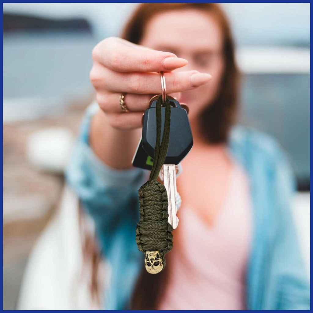 Móc Khóa Hình Đầu Lâu Bằng Kim Loại Phong Cách Retro