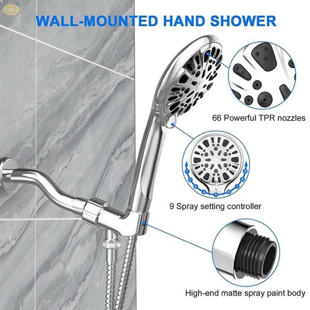 【VARSTR】Multifunctional Chrome Plated Hand Shower with 9 Spray Modes and Water Saving Feature