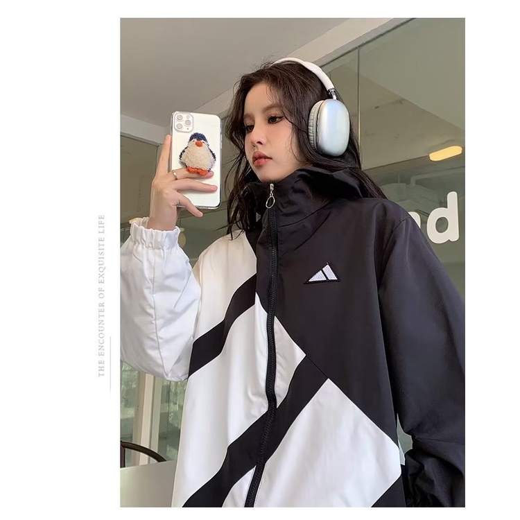 Áo Khoác Có Nón Thêu Họa Tiết Phong Cách Đường Phố Thời Trang Xuân Thu Mới Cho Nữ