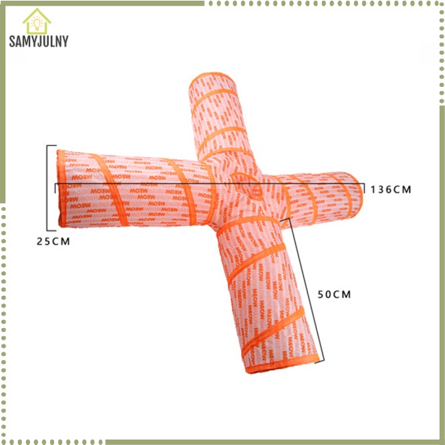 Đường Hầm Đồ Chơi Di Động Họa Tiết Chữ Cái Gắn Bóng Lông Gấp Gọn Được Cho Mèo Trong Nhà