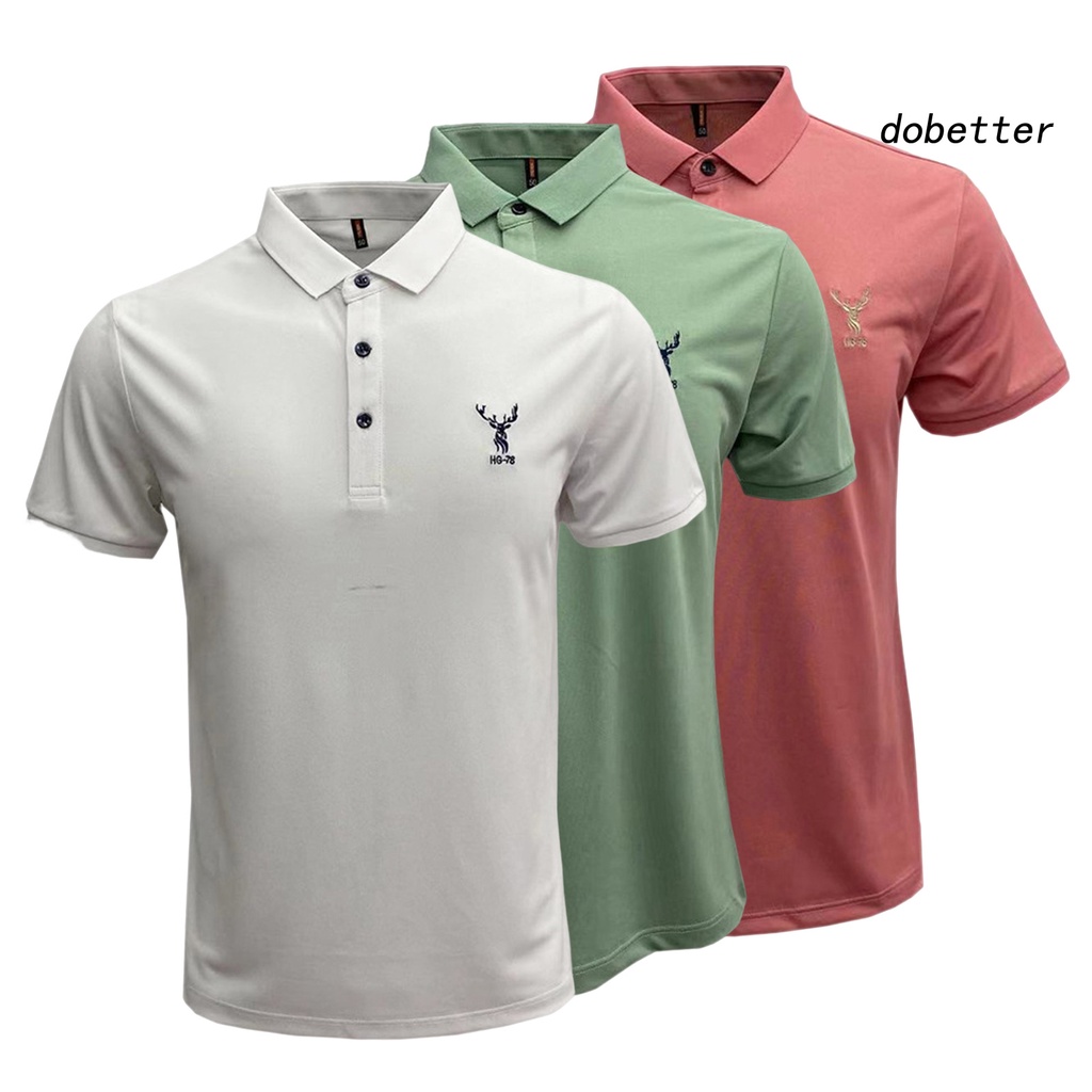 Áo Thun Tay Ngắn Cổ Bẻ Cài Nút Mềm Mại Co Giãn Thời Trang Đường Phố Mùa Hè Cho Nam