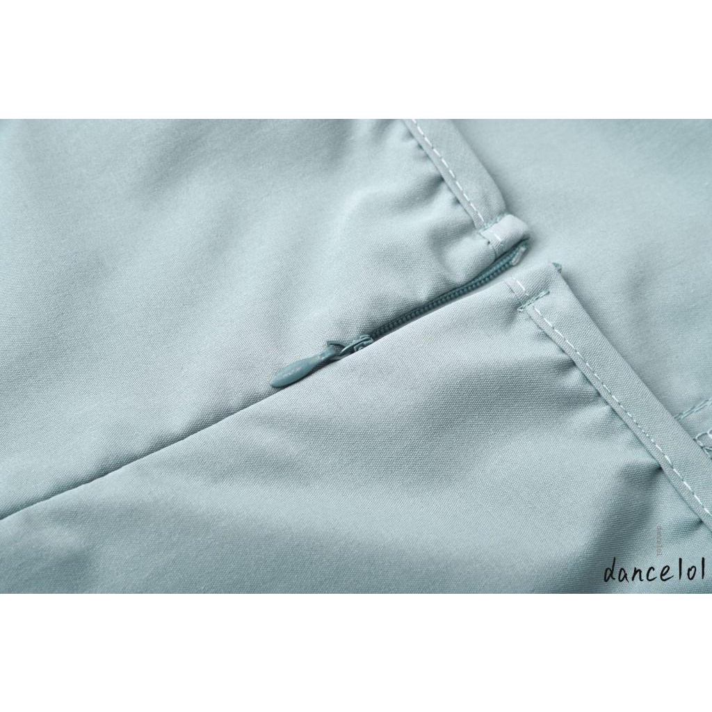 Dance1o1-áo Liền Quần Nữ Không Tay Cổ Vuông Màu Trơn