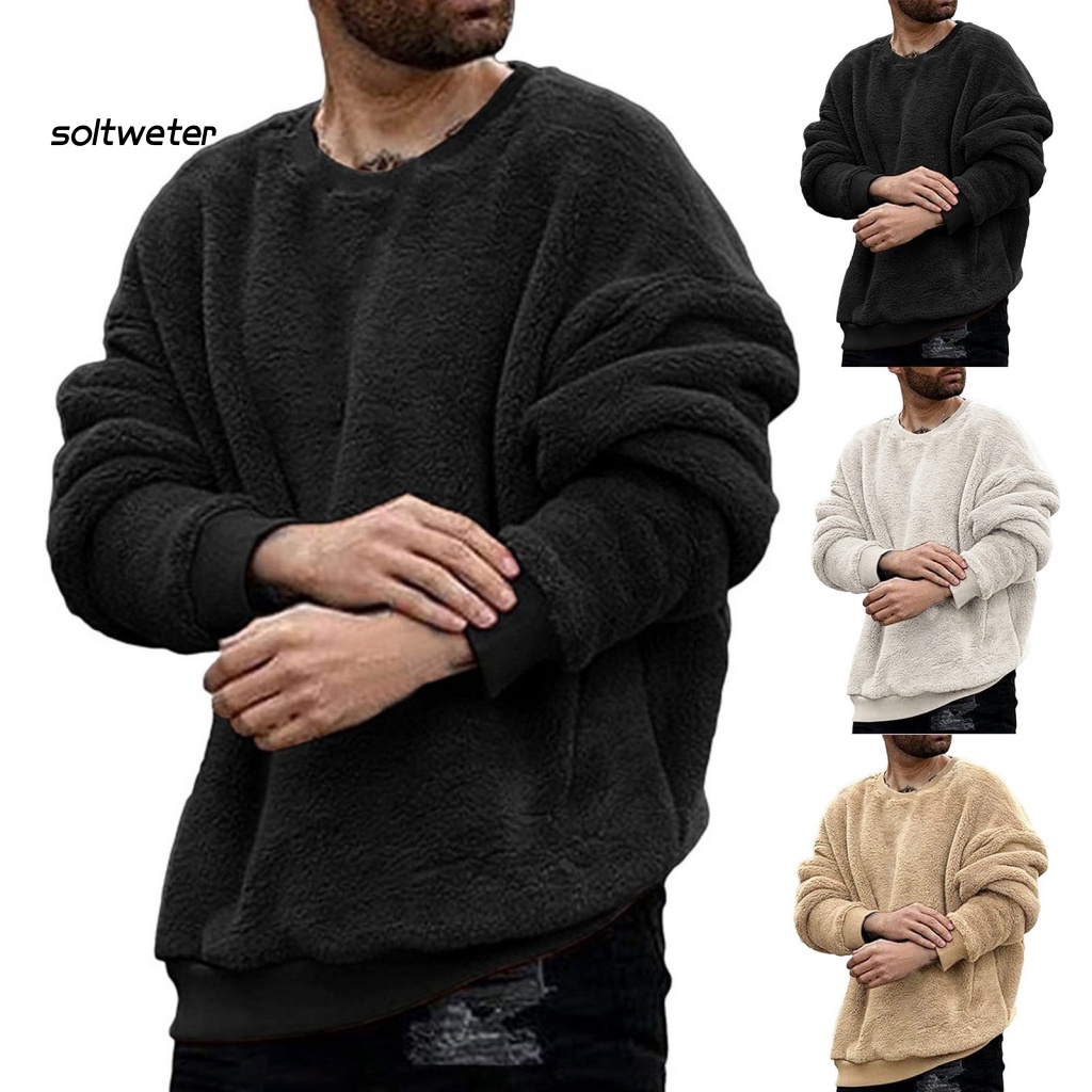 Áo Nỉ Cổ Tròn Hai Mặt Màu Sắc Thời Trang Mùa Đông Cho Nam