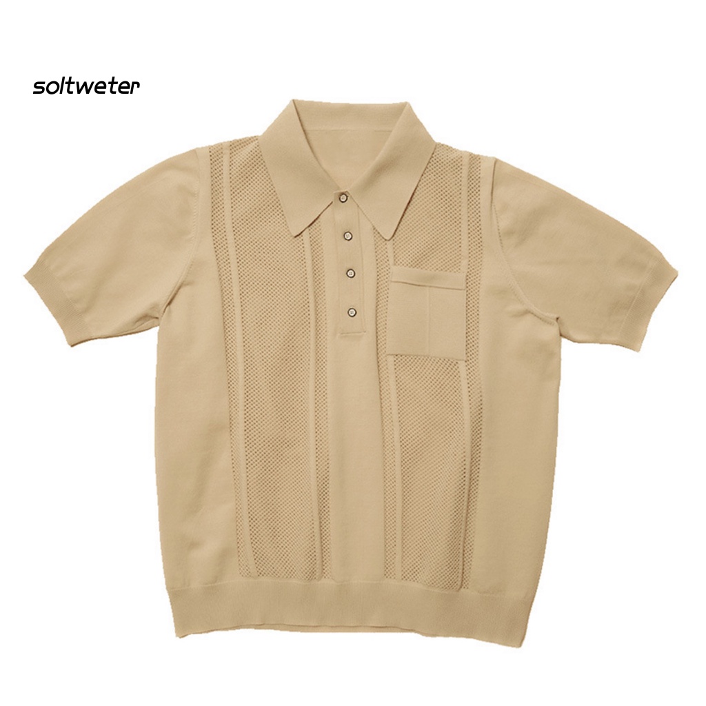 Áo Sơ Mi Tay Ngắn Cổ Bẻ Màu Trơn Thoải Mái Thời Trang Mùa Hè Cho Nam