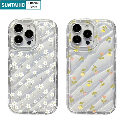 Suntaiho Ốp lưng ốp iphone đẹp Trong Suốt In hình Hoa Ốp Điện Thoại TPU Mềm Chống Sốc Cho iphone 15 14 13 12 11 pro max ip 7 8 plus iphon x xs xr xsmax