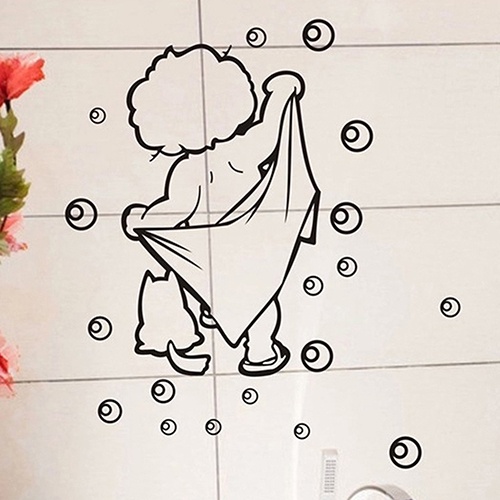 Miếng Dán Tường Trang Trí Hình Vòi Hoa Sen Nghệ Thuật Tháo Rời Được Dành Cho Phòng Tắm Trẻ Em
