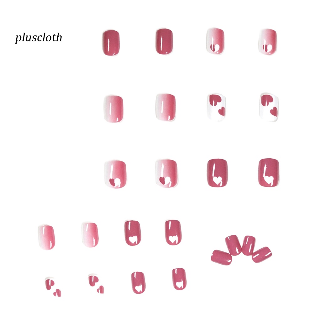 1 Bộ Móng Tay Giả Hình Trái Tim Bằng Nhựa ABS