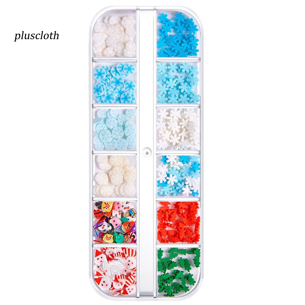 1 Hộp Phụ Kiện Trang Trí Móng Tay Nghệ Thuật Tạo Hiệu Ứng 3D Siêu Mỏng Phong Cách Giáng Sinh Cho Nữ