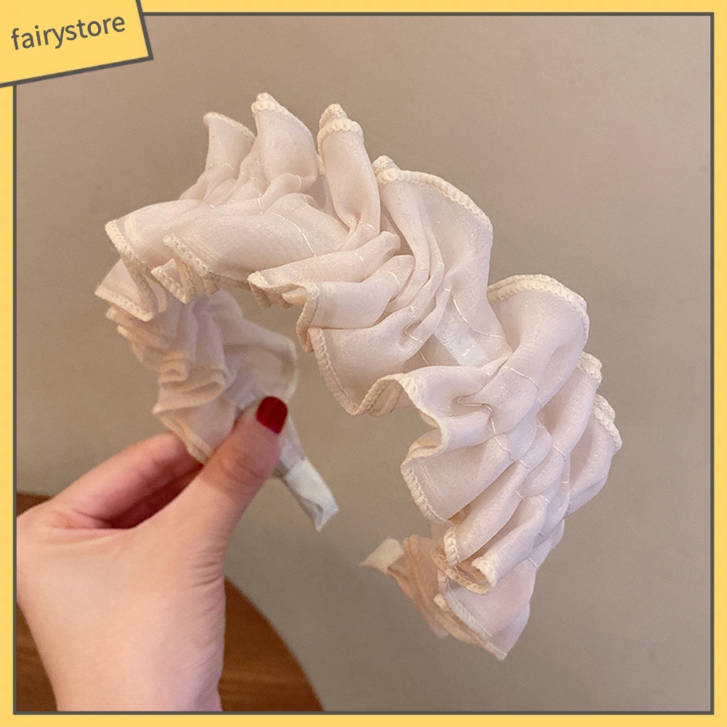 Băng Đô Vải Bản Rộng Viền Mềm Trang Trí Thắt Nơ Xinh Xắn Cho Nữ