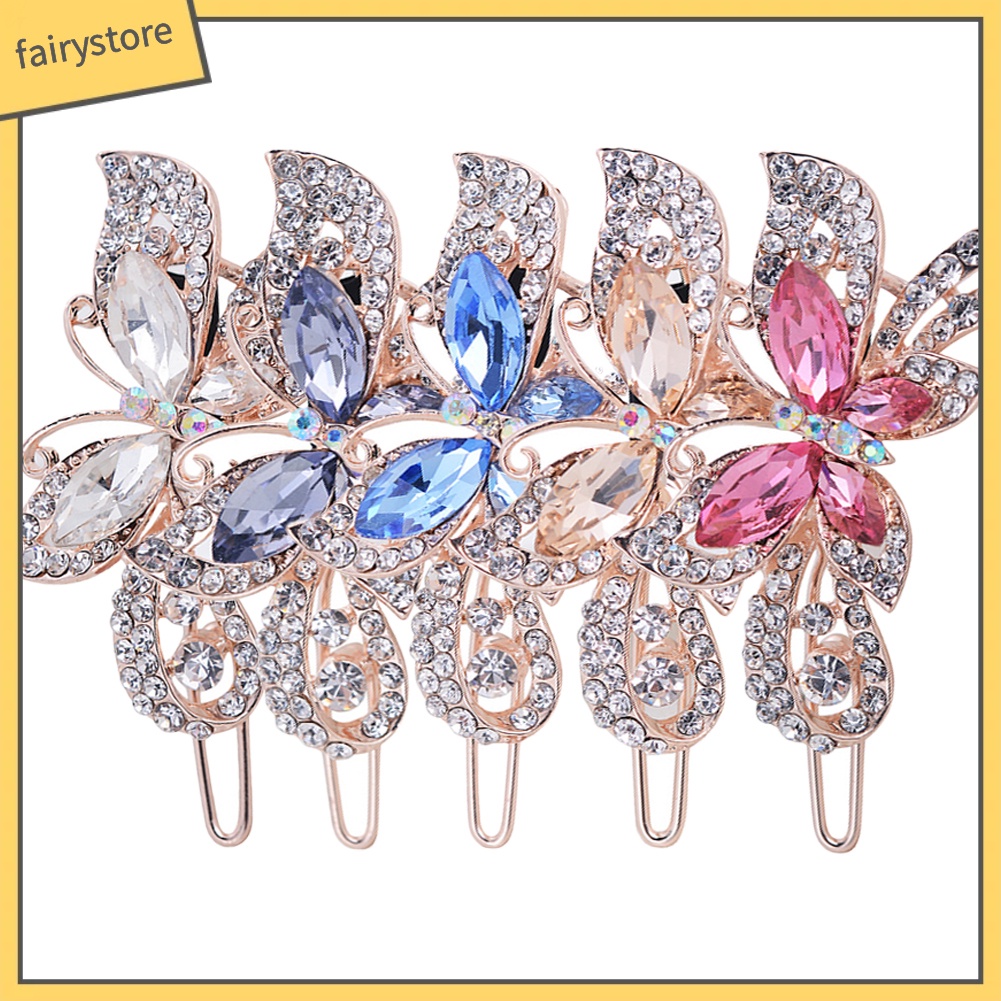 Kẹp Tóc Hình Bướm Đính Đá Thời Trang Cho Nữ