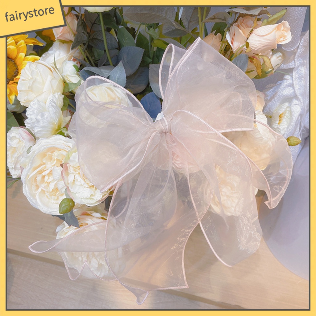 Kẹp Tóc Hình Nơ Lưới Đôi Chống Trượt Xinh Xắn Cho Bé Gái