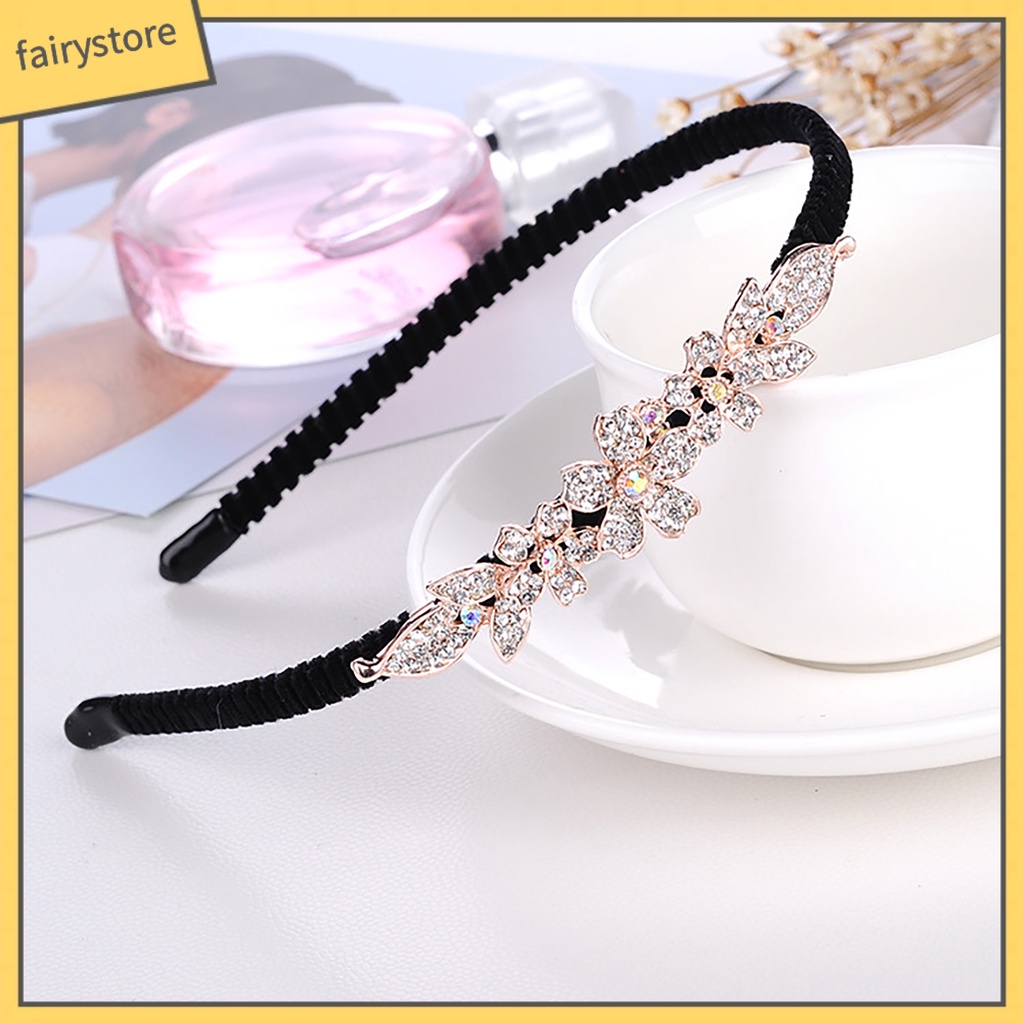 Băng Đô Cài Tóc Đính Đá Chống Trượt Phong Cách Thanh Lịch Dành Cho Nữ