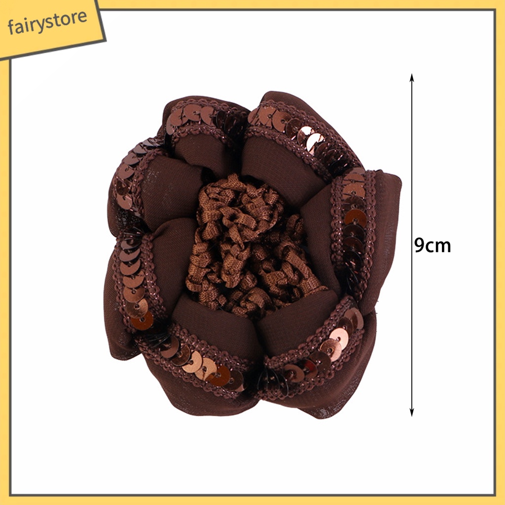 [FRO] Lưới Búi Tóc Đính Kim Sa Độ Co Giãn Cao Phong Cách Vintage Múa Ba Lê Cho Nữ