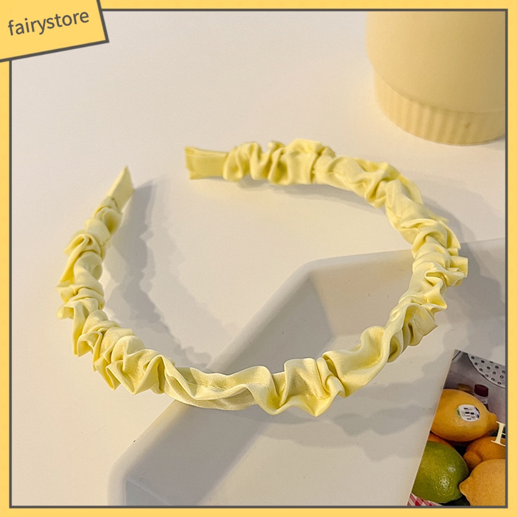 Băng Đô Cài Tóc Bằng Vải Mềm Co Giãn Màu Trơn Dành Cho Nữ