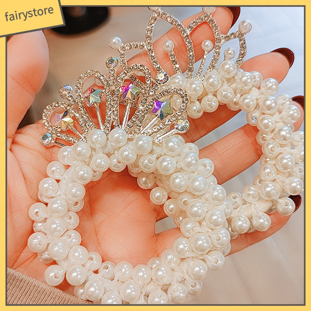 Dây Cột Tóc Hình Vương Miện Đính Đá Màu Sắc Lấp Lánh