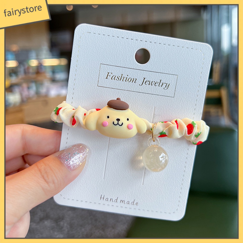 Dây Cột Tóc Co Giãn Chống Trượt In Hoạt Hình Dễ Thương Cho Bé Gái