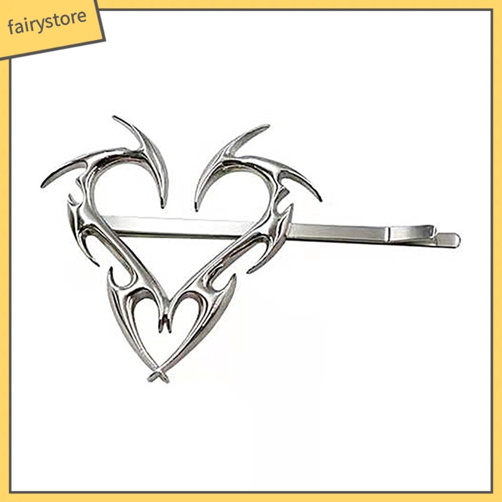 [FRO] Kẹp Tóc Dạng Phi Tiêu Hình Học Trái Tim Màu Bạc Phong Cách Hip Hop Cá Tính Tinh Tế Tốt Cho Cuộc Sống Hàng Ngày