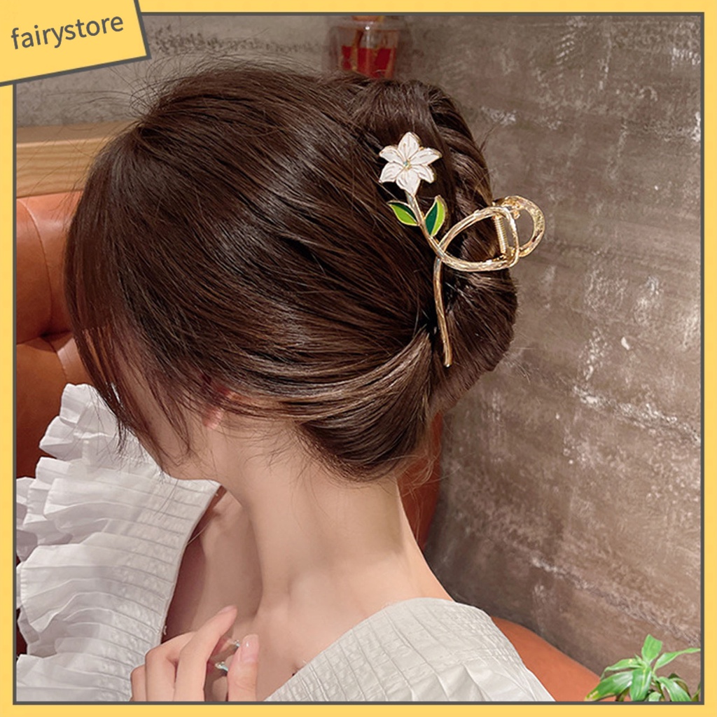 Kẹp Tóc Càng Cua Dạng Lò Xo Rỗng Co Giãn Mạnh Mẽ Chống Rơi Trang Trí Tóc Cho Nữ