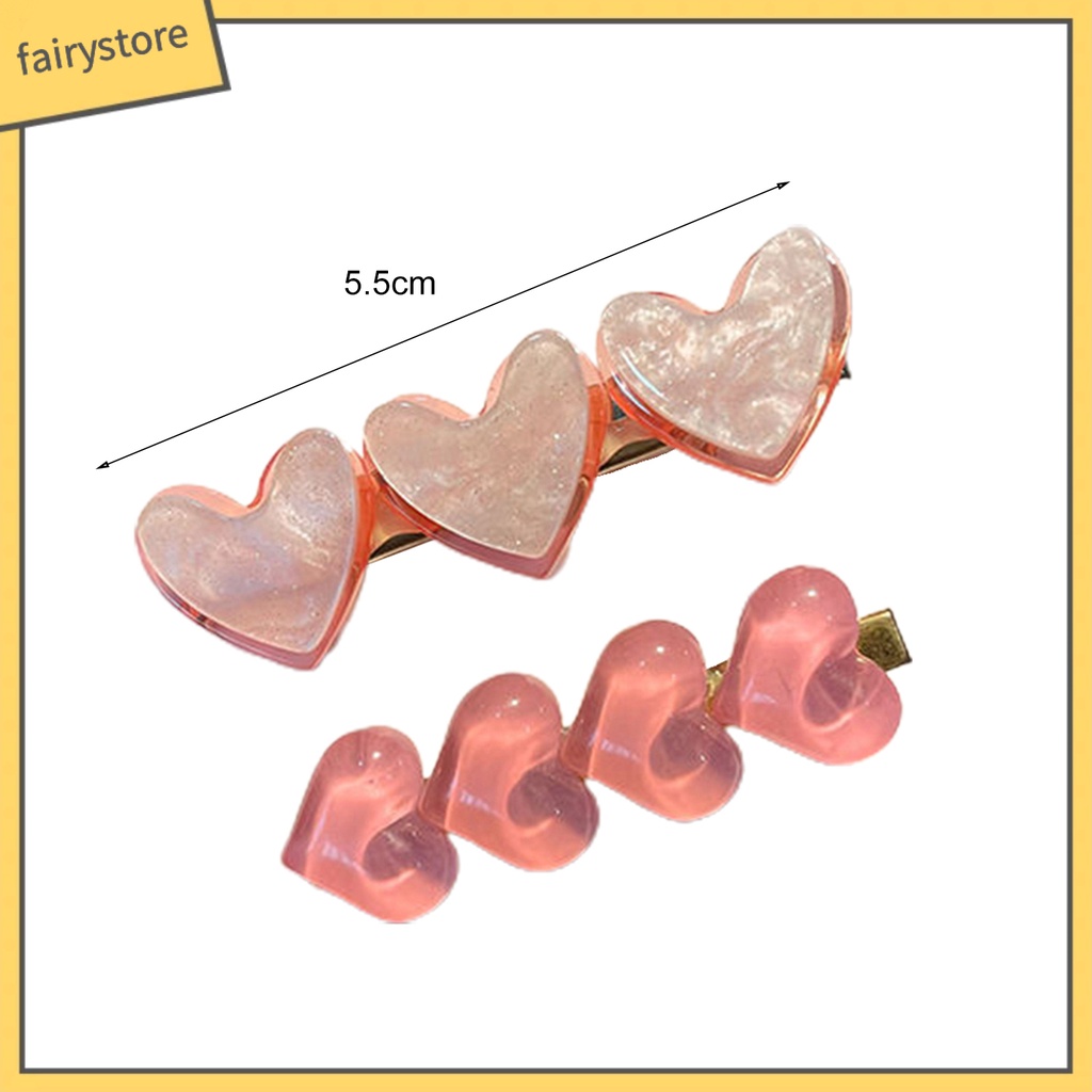 Set 2 Kẹp Tóc Hình Trái Tim Xinh Xắn Cho Nữ
