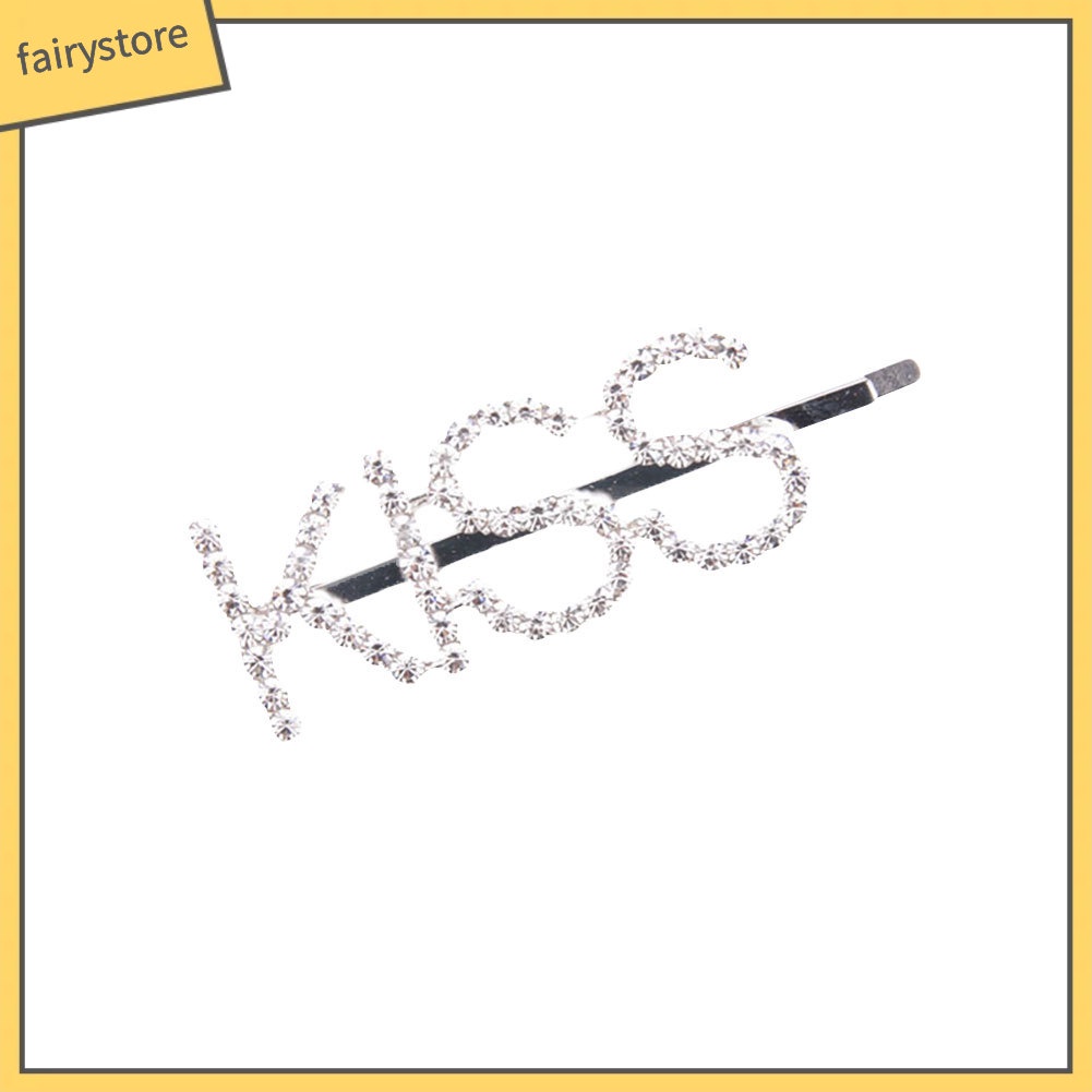 Kẹp Tóc Hợp Kim Đính Đá Hình Chữ Thời Trang Cho Nữ