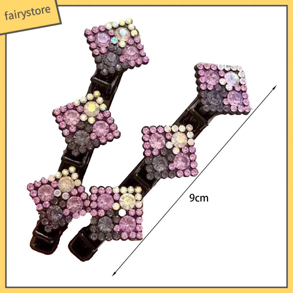 Bộ 2 Kẹp Tóc Bằng Acrylic Màu Sắc Lấp Lánh Chống Trượt Thân Thiện Với Da Dễ Sử Dụng