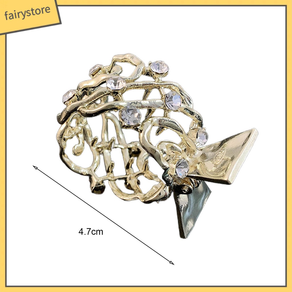 Kẹp Tóc Càng Cua Đính Đá &amp; Ngọc Trai Giả Hình Đuôi Thỏ Chống Trượt Cho Nữ