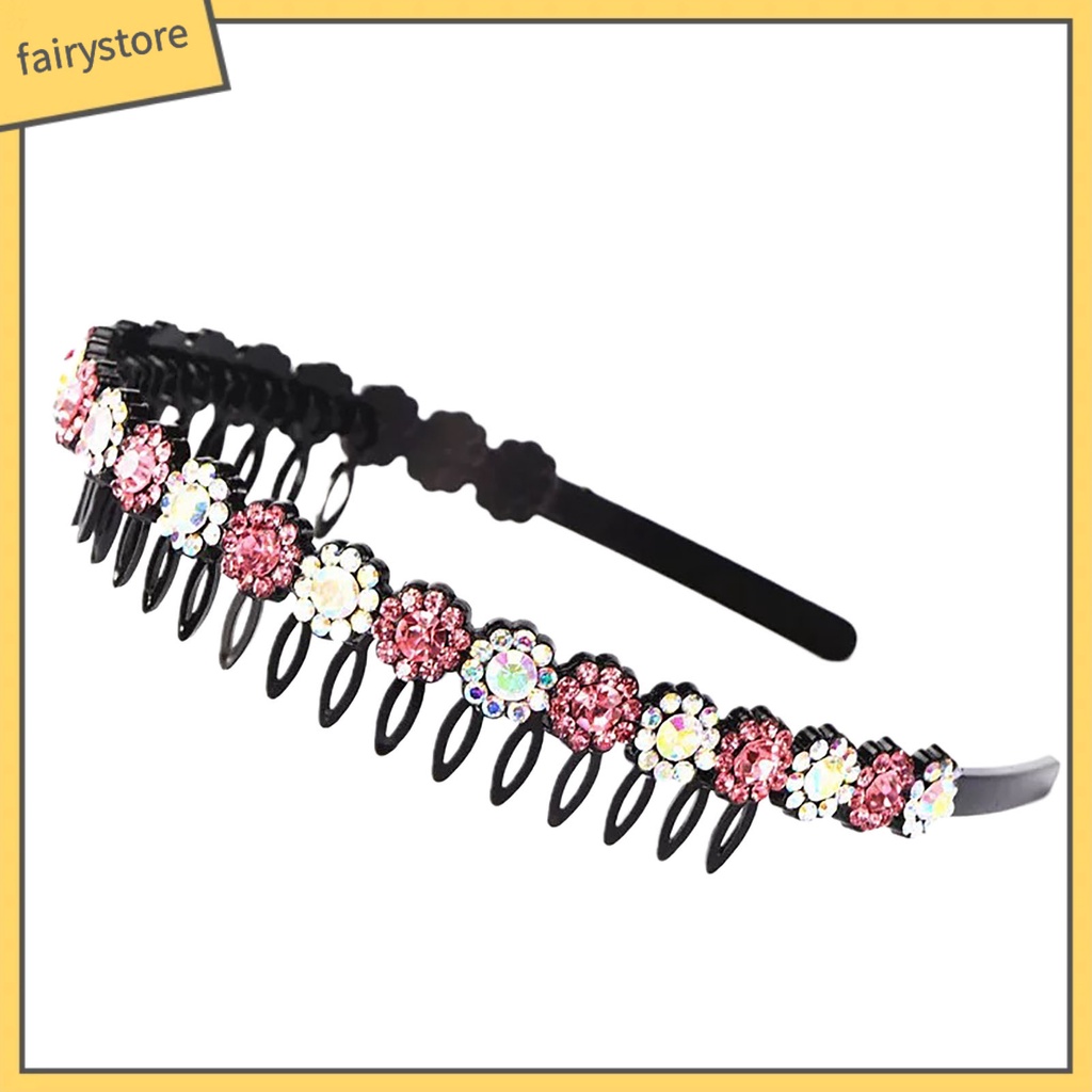 Cài Tóc / Lược Cài Răng Đính Đá Lấp Lánh Chống Trượt Ổn Định Dành Cho Bạn Gái