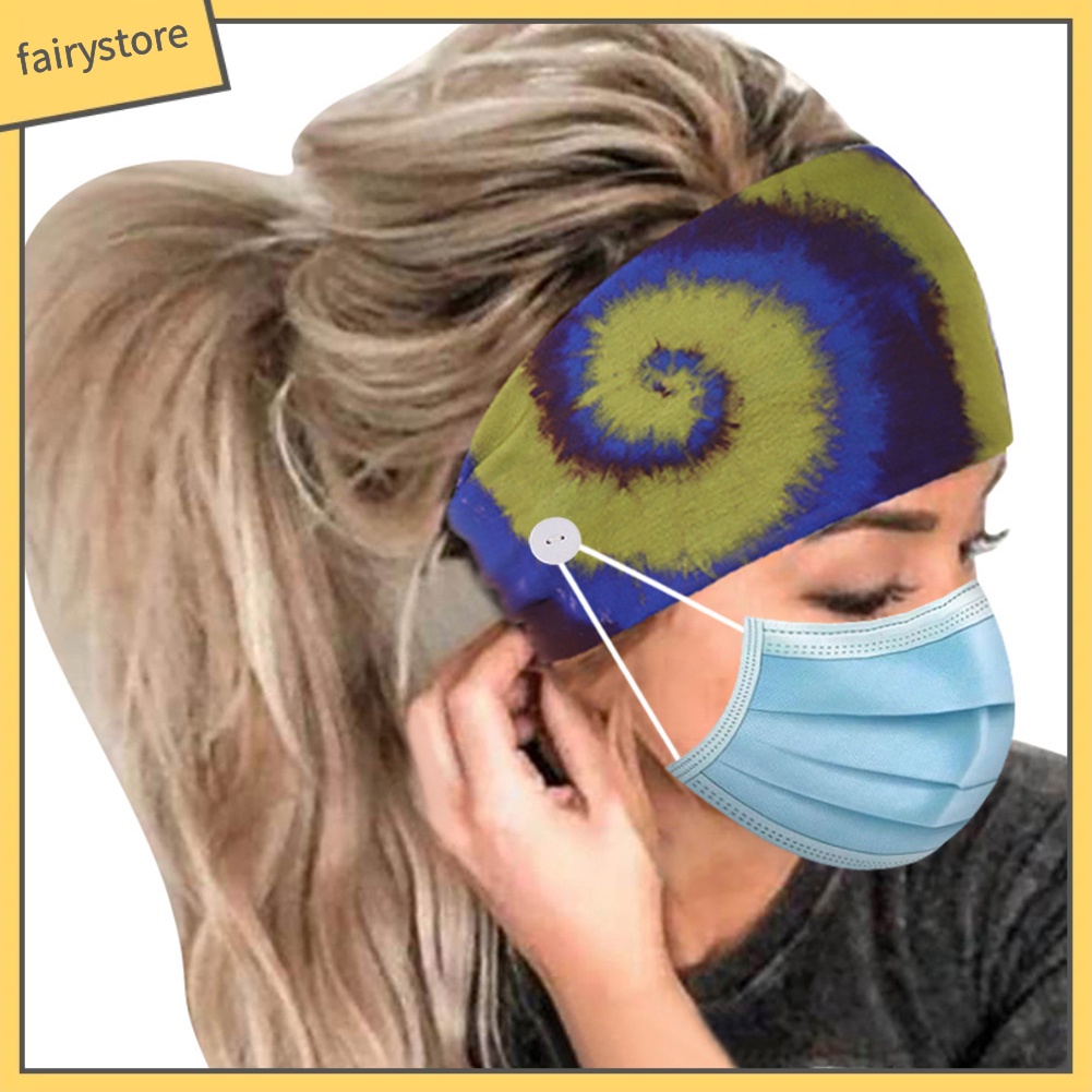 Băng Đô Cài Tóc Co Giãn In Họa Tiết Thời Trang Kèm / Không Nút Cài Tiện Dụng Cho Người Tập Yoga / Chạy