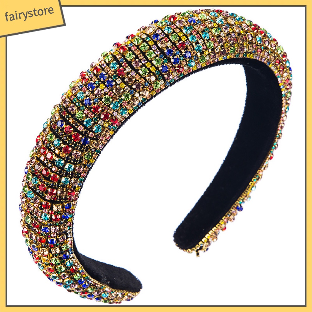 Cài Tóc Dạng Bện Đính Hạt Pha Lê Giả Đầy Màu Sắc Trang Trí Tóc Cô Dâu