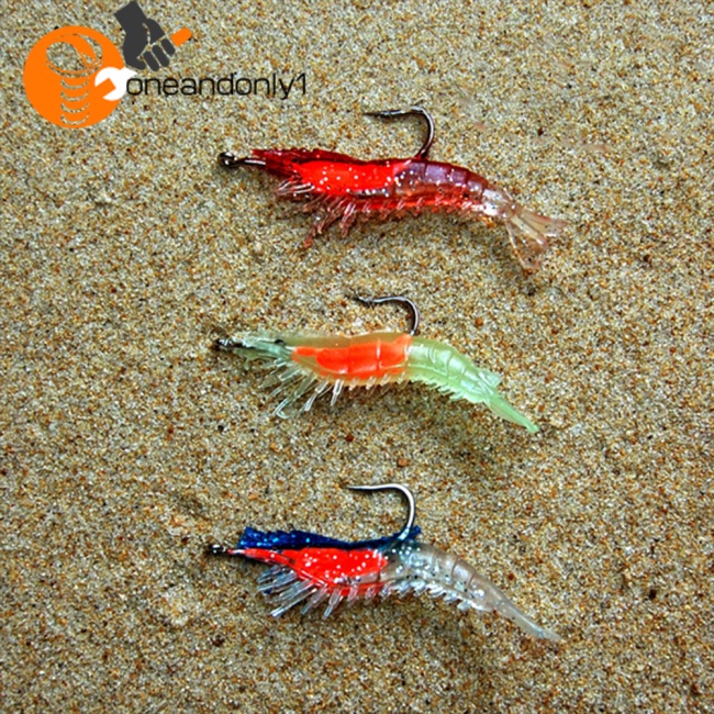 Mồi Câu Cá Giả Hình Tôm Dạ Quang Mềm Mại Tiện Dụng