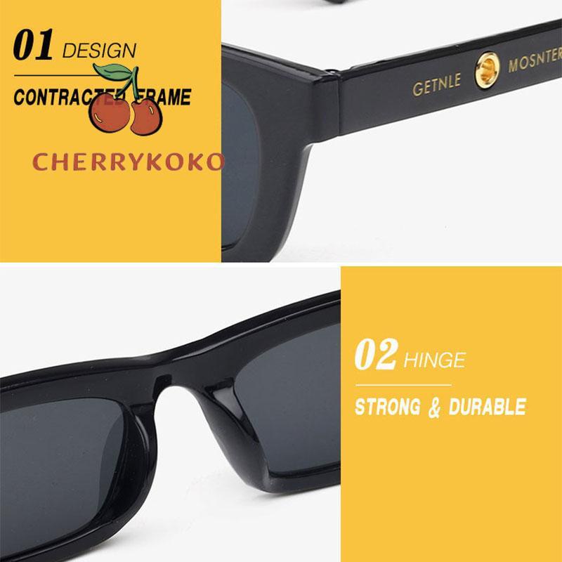 🍒🍒CHERRYKOKO Kính râm nam nữ thời trang retro đi biển mẫu mới Màu đen phong cách cá tính siêu ngầu