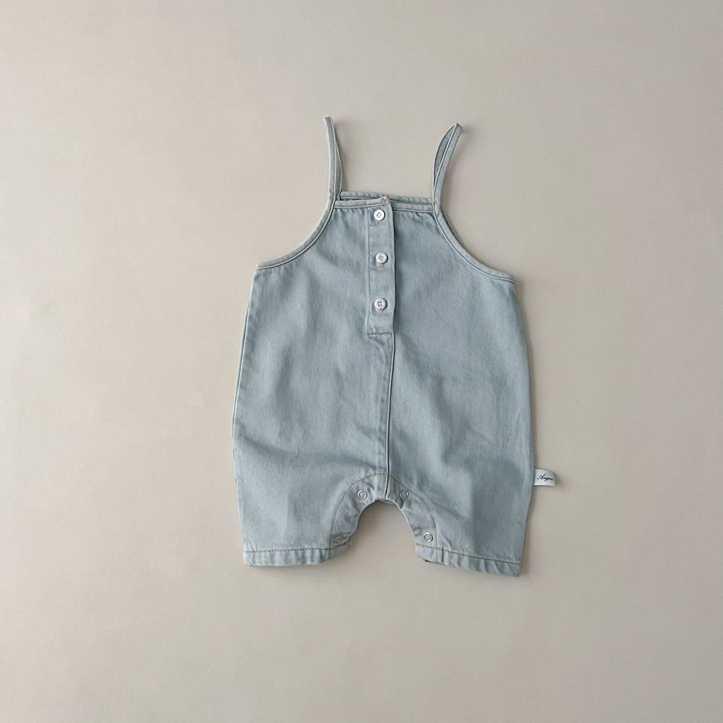 Bộ Áo Liền Quần Denim Phong Cách Hàn Quốc Thời Trang Mùa Hè Cho Bé Sơ Sinh JF7Q