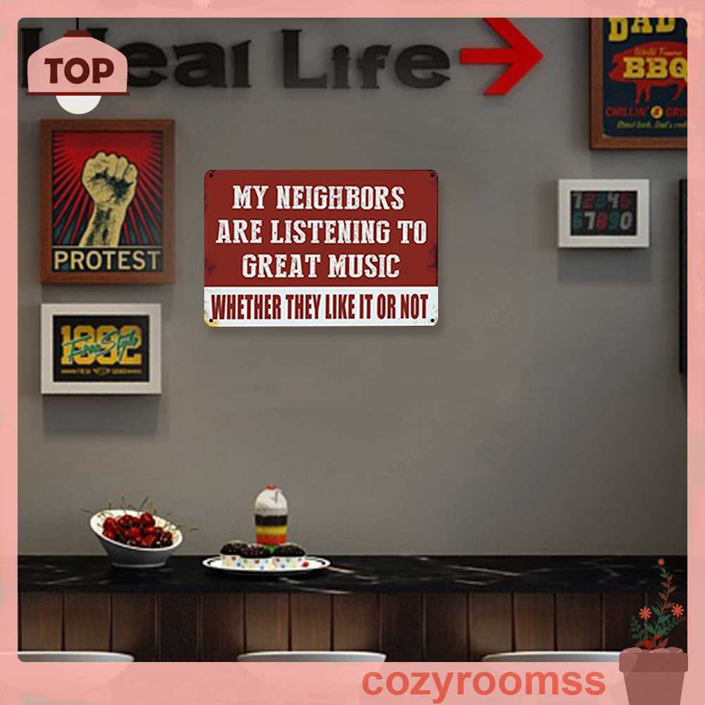 Bảng Kim Loại Chữ Nhật Treo Tường Trang Trí Phong Cách Vintage