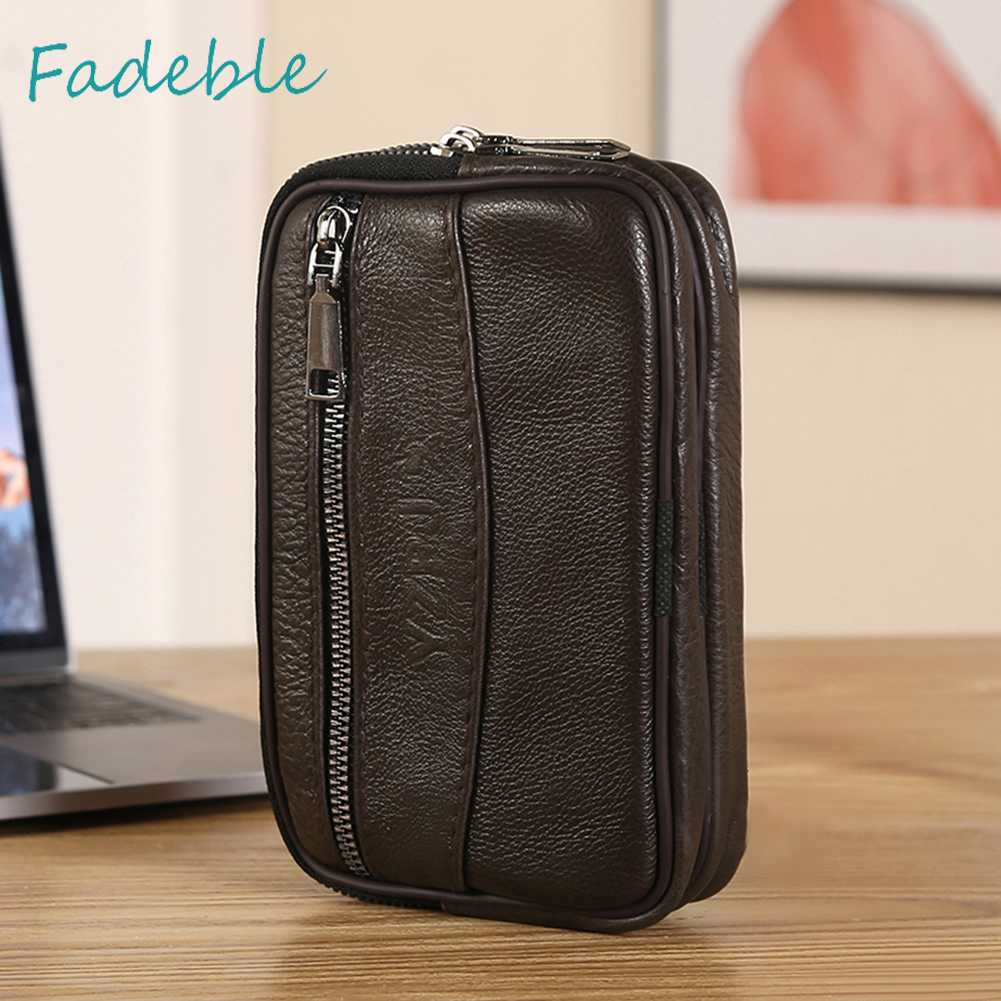 Túi Đeo Hông Mini Bằng Da Bò Màu Trơn Thời Trang Cho Nam