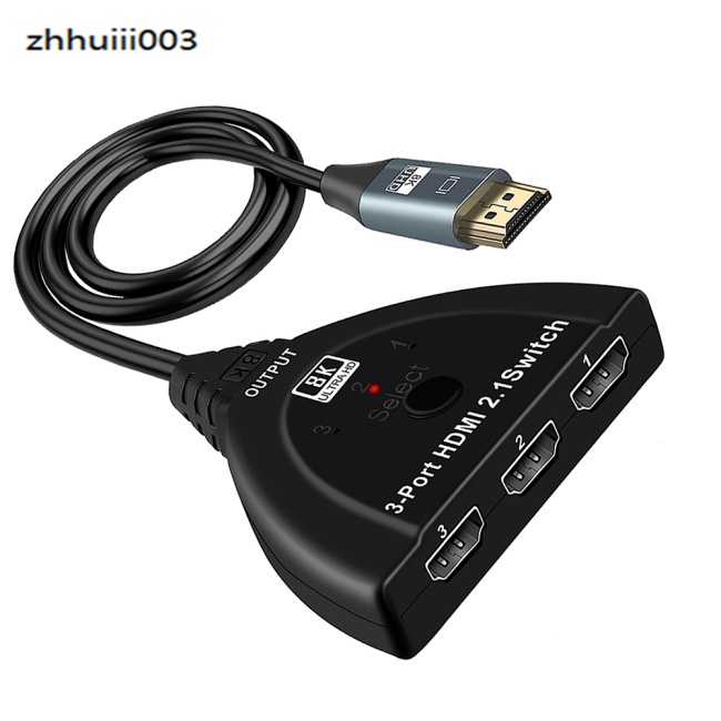 Công Tắc Chia Cổng Ra 3 Trong 1 Ra 3 Cổng Tiện Dụng Cho Tv Zhiyui 8k 2.1 4k 120hz