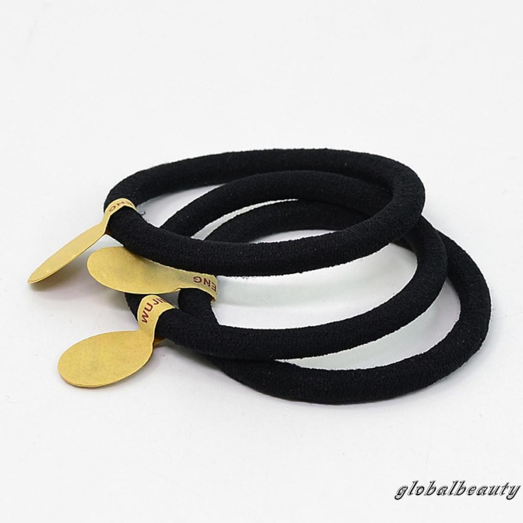 Dây Buộc Tóc Đuôi Ngựa Co Giãn Mềm Mại Màu Đen Không Đường May Dành Cho Bé Gái Và Bé Gái