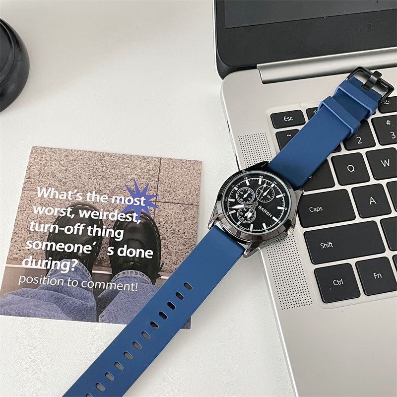 Đồng Hồ Đeo Tay Ba Mắt Màu Đen Thời Trang Xu Hướng Mới Cho Cặp Đôi