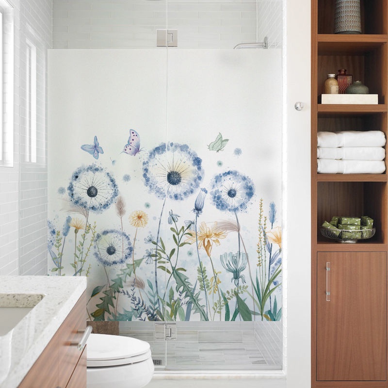 Phim Dán Kính Cửa Sổ / Ban Công / Nhà Tắm Mặt Nhám Màu Trơn Không Keo