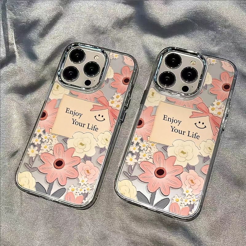 ✅Ốp Điện Thoại Mềm Chống Sốc Họa Tiết Hoa Đơn Giản Có Ngăn Đựng Thẻ Cho iPhone12plus14promax 117 / 813