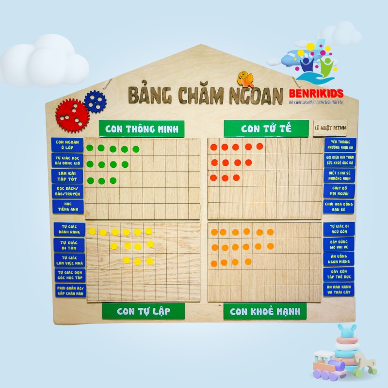 Đồ Chơi Bảng Khen Thưởng Thành Tích Cho Bé Bằng Gỗ TẶNG Khắc Tên Và Sticker Cho Bé