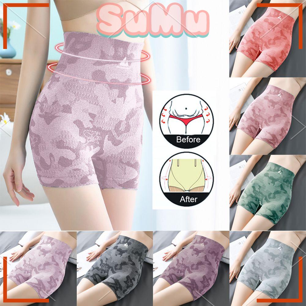 Quần Short Tập Yoga Lưng Cao Không Đường May Họa Tiết Rằn Ri