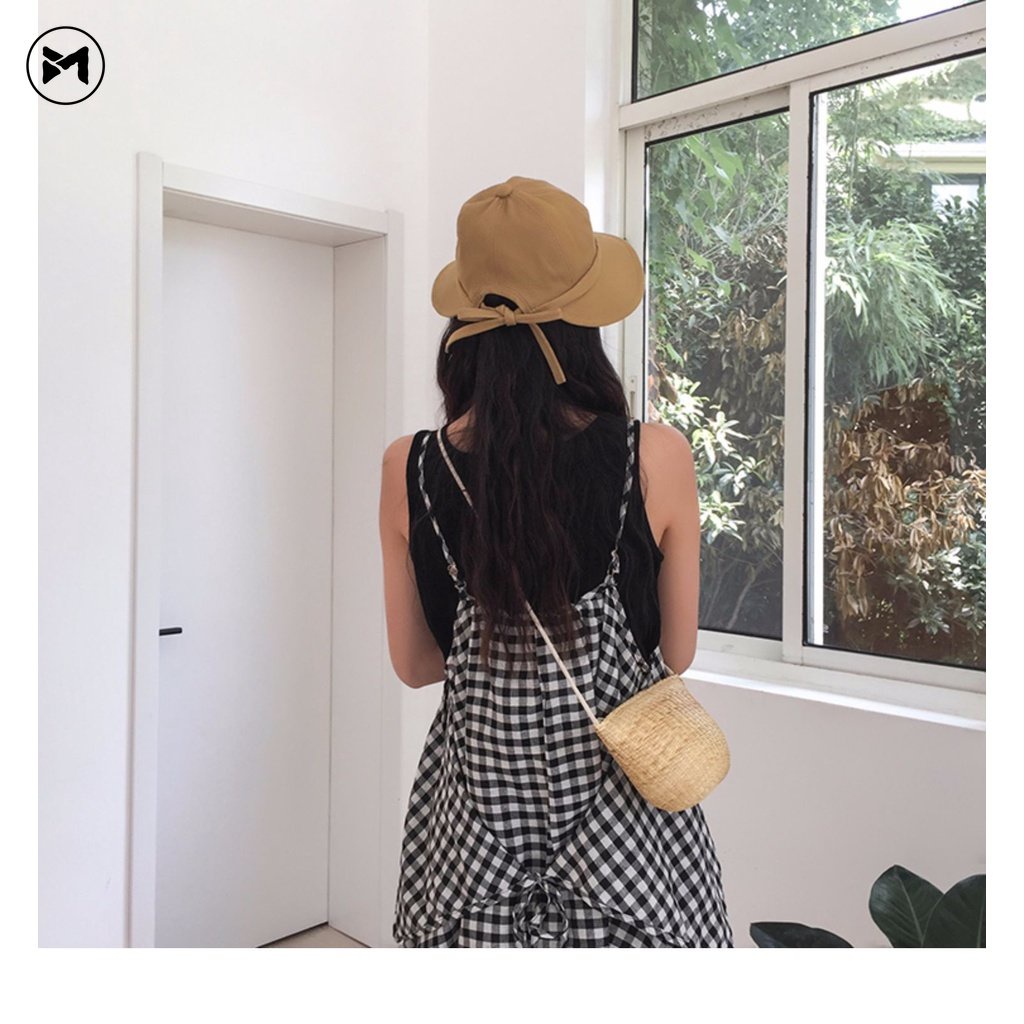 Nón Tai Bèo Rộng Vành Che Nắng Cột Dây Mẫu Mới 2023 Phong Cách Hàn Quốc Cho Nữ
