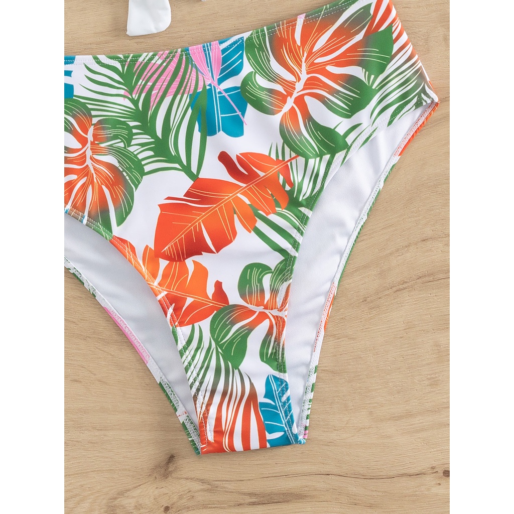 Bộ Đồ Bơi Bikini Màu Trơn Lưng Cao Gợi Cảm Cho Nữ