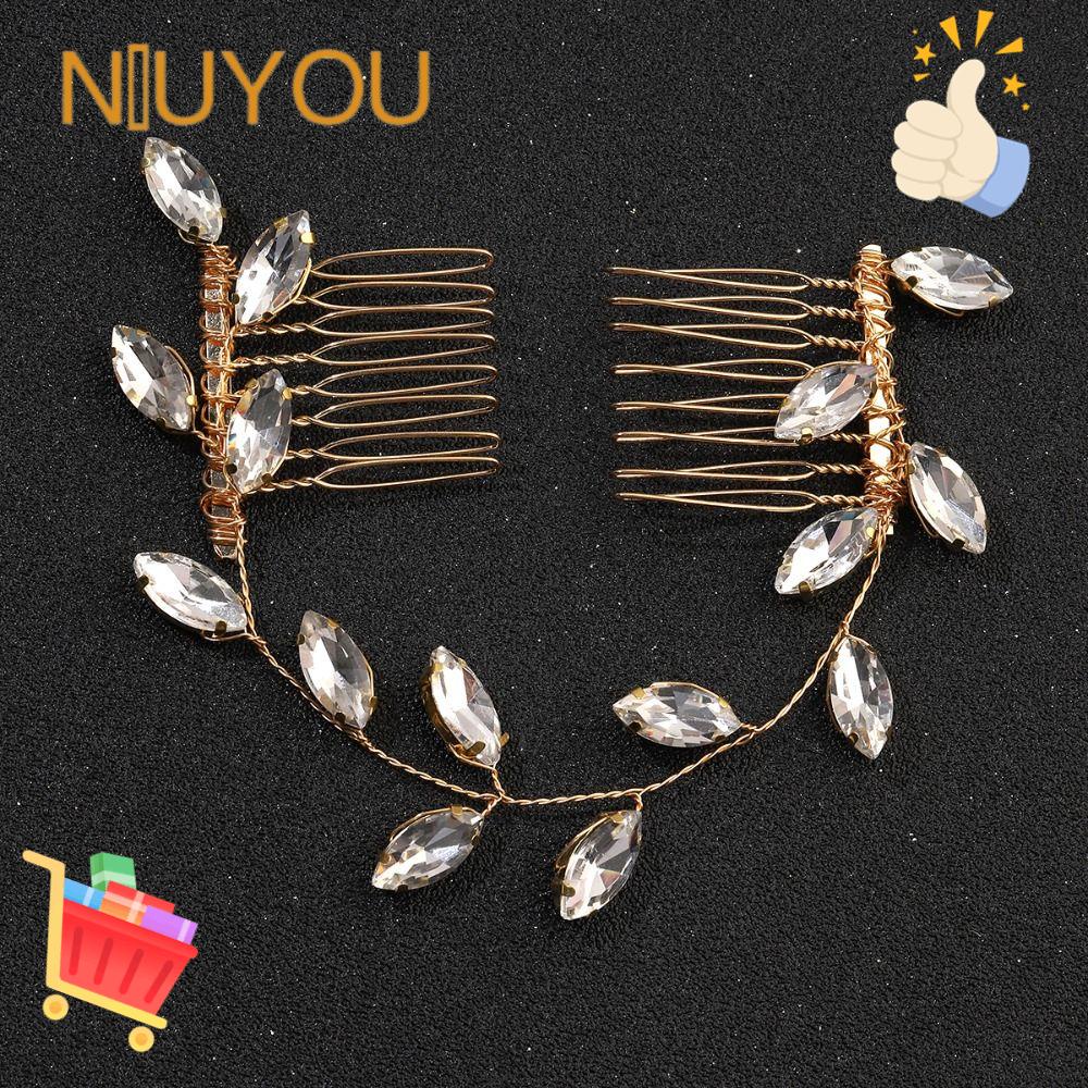 Lá NIUYOU|Lược Chải Tóc Cho Nữ|Vương Miện Cài Tóc Cô Dâu Sang Trọng