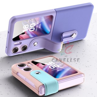 Ốp Điện Thoại Da PU Có Dây Đeo Cổ Tay Sang Trọng Cho OPPO Find N2