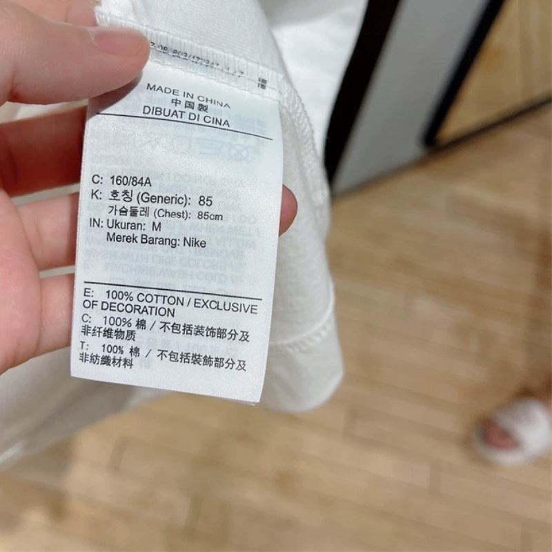 Áo Thun Nike 100% Cotton Tay Lửng Thêu Logo Đơn Giản Dành Cho Nữ