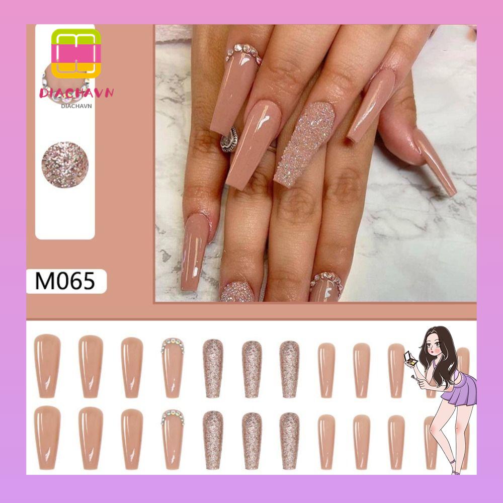 Set 24 Móng Tay Giả Dạng Nhấn Tiện Dụng|Tấm Che Phủ Toàn Diện Dành Cho Múa Ba Lê