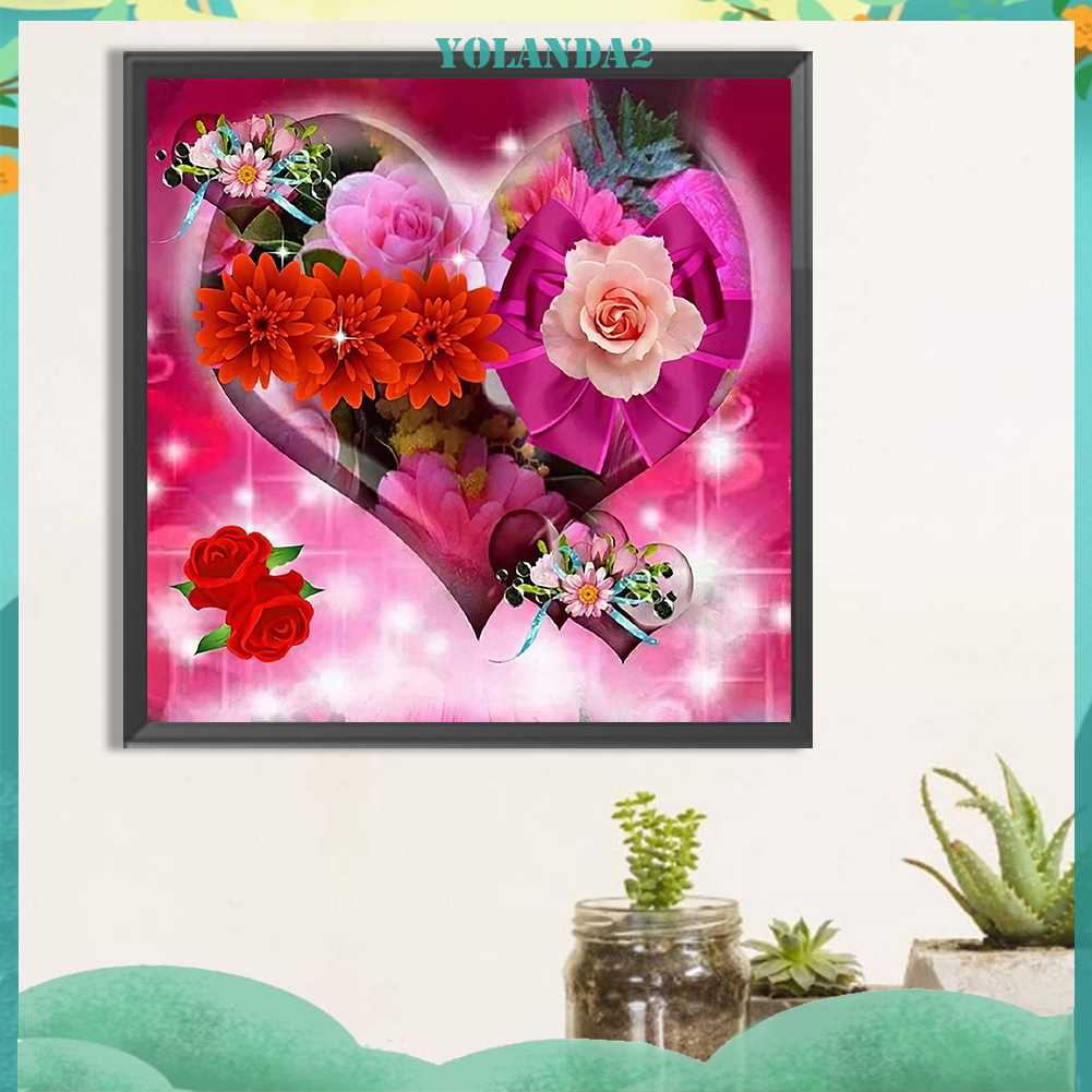 Tranh Đính Đá Kim Cương Toàn Bộ 5D DIY Hình Vẽ Hoa Trang Trí Nhà Cửa