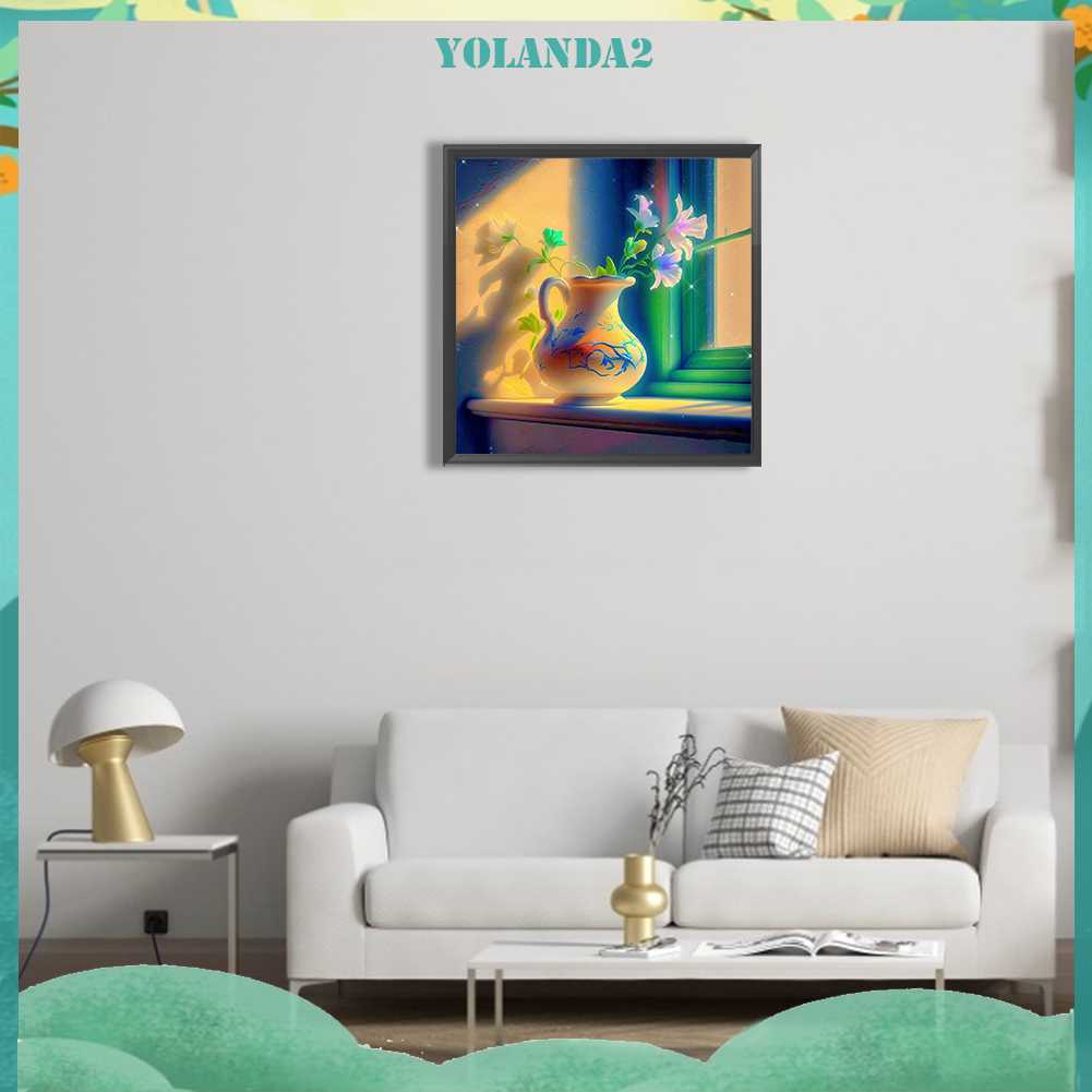 Tranh Đính Đá Kim Cương Toàn Bộ 5D DIY Hình Vẽ Hoa Trang Trí Nhà Cửa